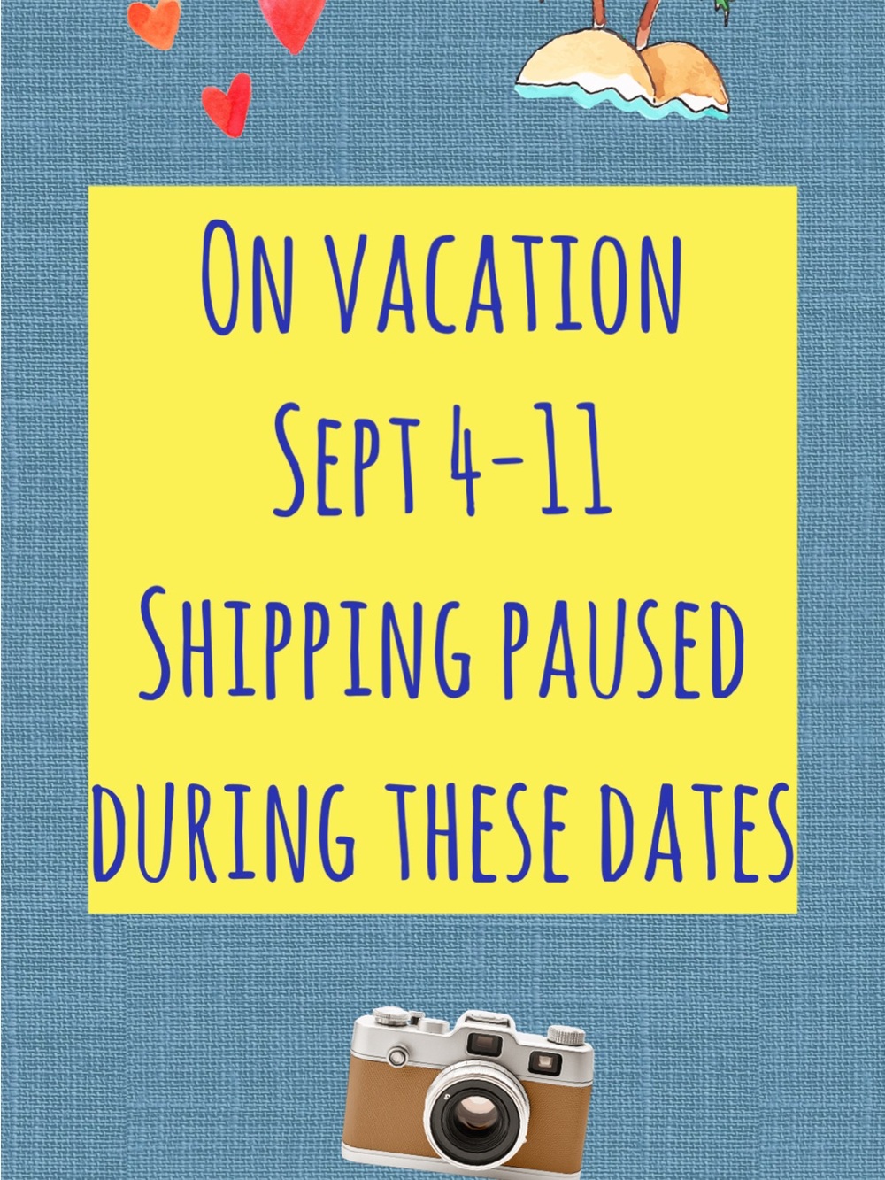 Yellow Vacation Notice Poster by